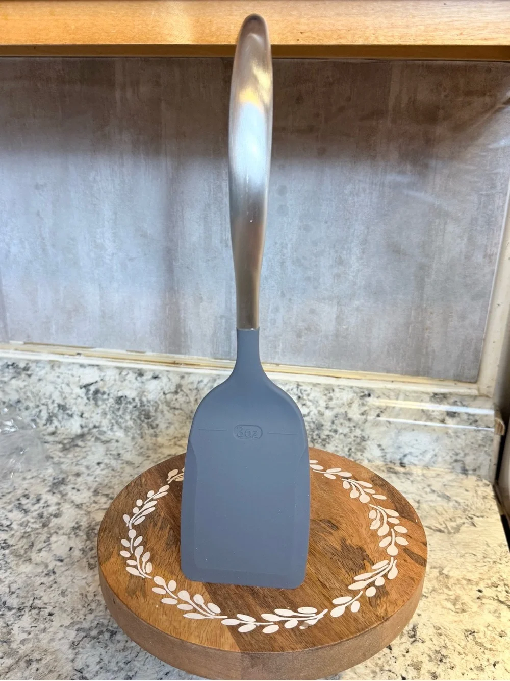 Princess House Gray Silicone Spatula with Silver Handle